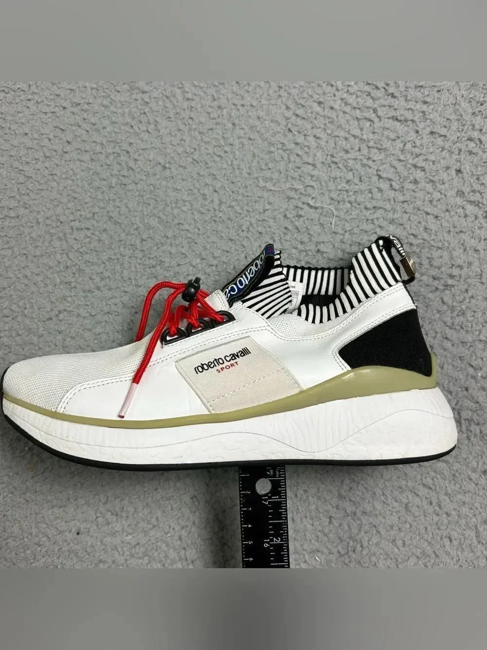 ROBERTO CAVALLI SPORT MENS SNEAKERS WHITE SIZE 8 1/2